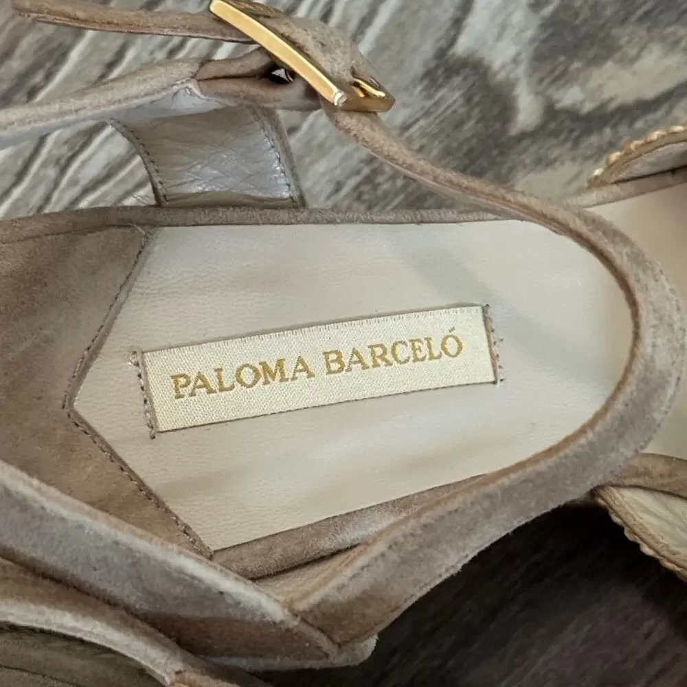 Paloma Barcelo Raffia Espadrille Wedges 39 - Picture 6 of 9